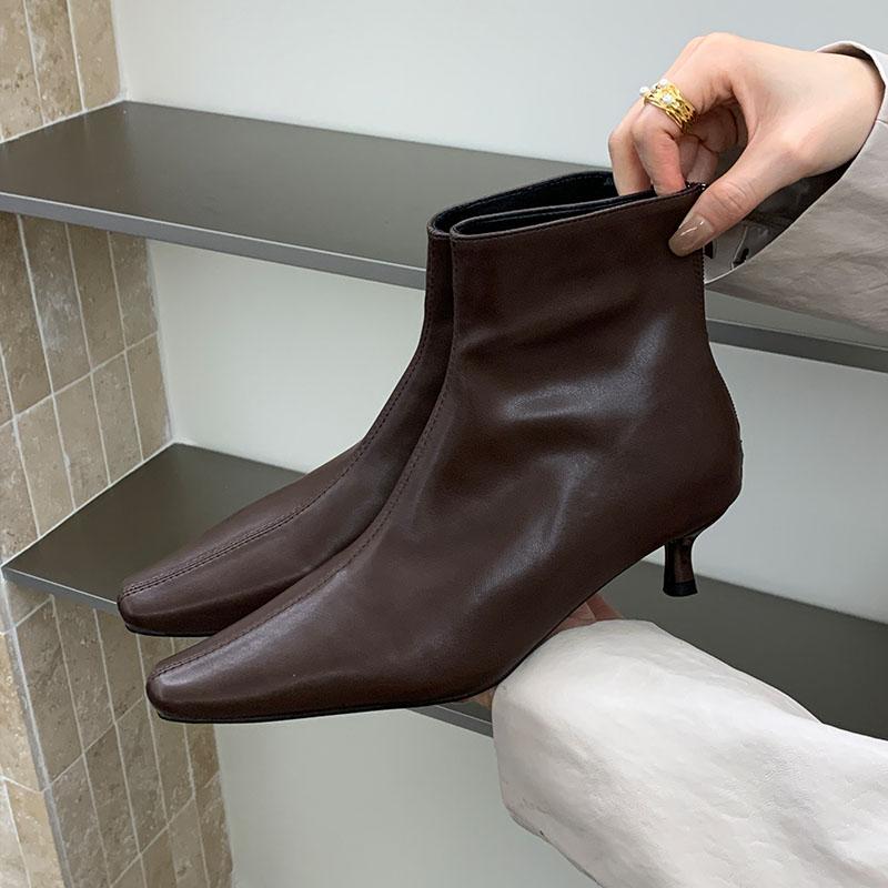 Fashion Footwear Low Heel Women Ankle Stretch Boots Female Casual Fashion Pointed Toe Modern Ladies Short Boots Pumps Shoes