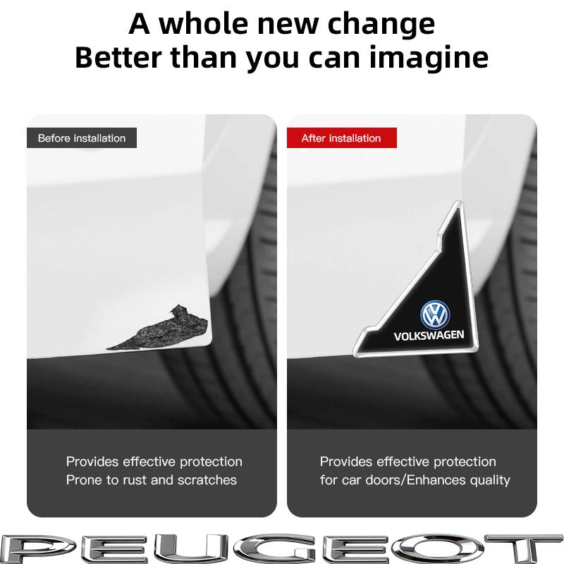 2Pcs Car Door Corner Cover Bumper Anti-scratch Protector For VW TSI TDI R32 MK4 GTI Golf Polo Tiguan Passat Jetta Touran Hub Cap EC1