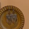 Ethnic Tibetan Tassel Earrings for Women, Miao Silver Long Dangles, Retro Exotic Style, High-Quality.