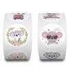 100-500Pcs Cute Koala Bear Stickers Sealing Animal Kids Sticker Decor Circle Seal Label Birthday Reward Gift Stationery Sticker