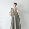 New ArriValS Open Run Women S V Neck SleeVeleSS dreSS With Leather waiSt Ribbon 