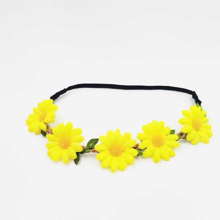 Daisy Floral Wreath Elastic Headband Decorative Flower Headpiece Headwear For Home Decoration Or Festival Celebrations