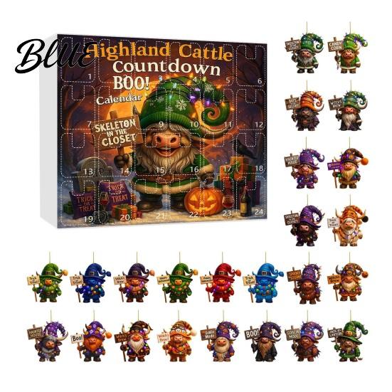 Mystery Themed Halloween Handmade Necklace with 24 Calendar 2025 Decor Advent Acrylic Charms Set Pumpkin