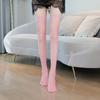 Women'S Sexy Fishnet Stockings Lace Trim Solid Color Thigh High Socks Japanese Style Gothic Lolita Jk Mesh Over-The-Knee Socks