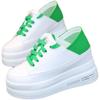 10CM Leather Microfiber Women Casual Shoes Platform Wedge Hidden Heel Summer Shoes Platform Chunky Sneakeers Fashion White
