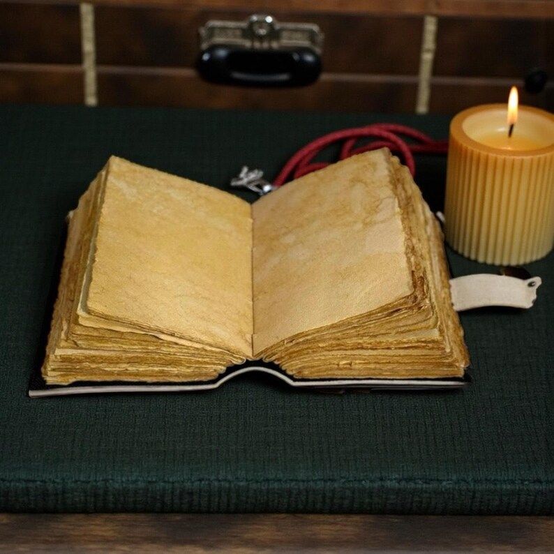 Fox Leather Journal: Large 200 Page Grimoire, Blank Book of Shadows