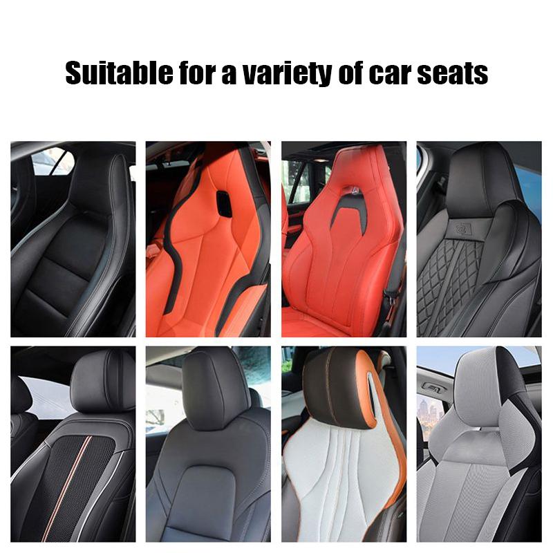 Car Seat Headrest Pillow with Double Straps for Sports Seats Universal Latex Neck Support Cushion Lumbar Back Pad