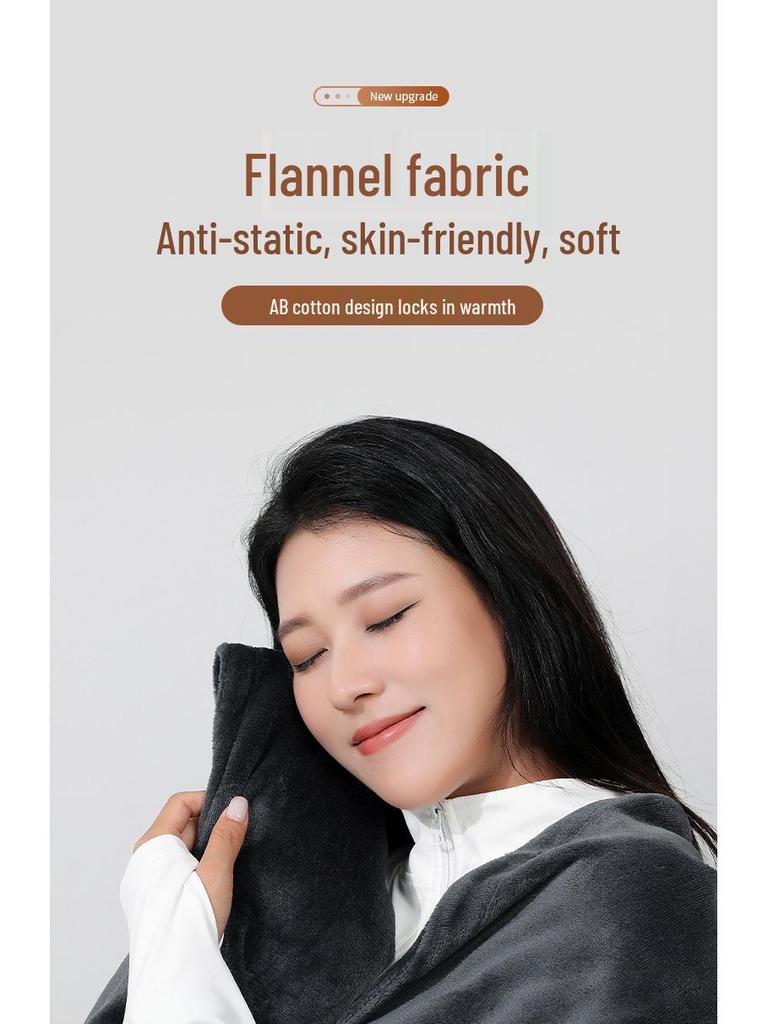 Electric Heated Shawl and Blanket - Nine-Zone Warmer with Velvet Flannel for Office or Home