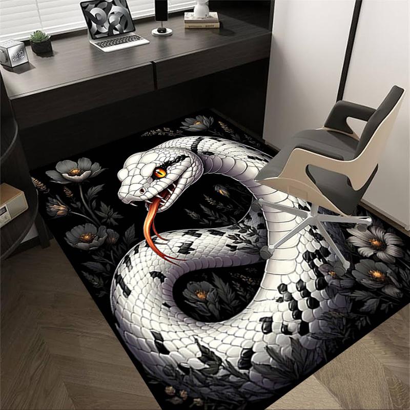 1PC Snake Flowers Anti-slip carpet, suitable for Office, bedroomand playrooms. It can also be used as a sofa footrest cover-W67