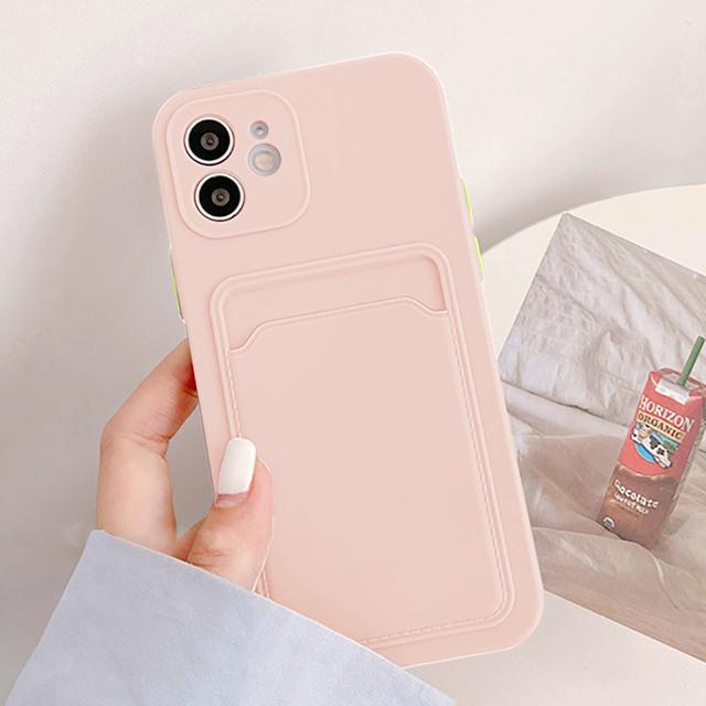 Card Holder Case For Iphone 11 Cases Card Slot Silicone Funda Iphone 14 12 13 Pro Max 13 Mini Xr 7 8 Plus Se 2022 X Xs Max Cover