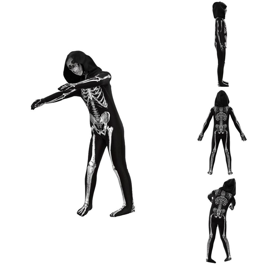 Children's Horror Skeleton One-piece Tights For Halloween And Cosplay Fun