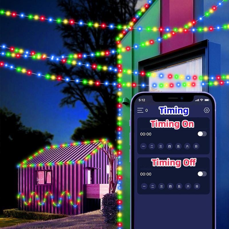20M RGBIC Bluetooth Smart String Lights LED Multicolour Lights Waterproof Christmas Decor Fairy String Led Fantasy Fairy Light
