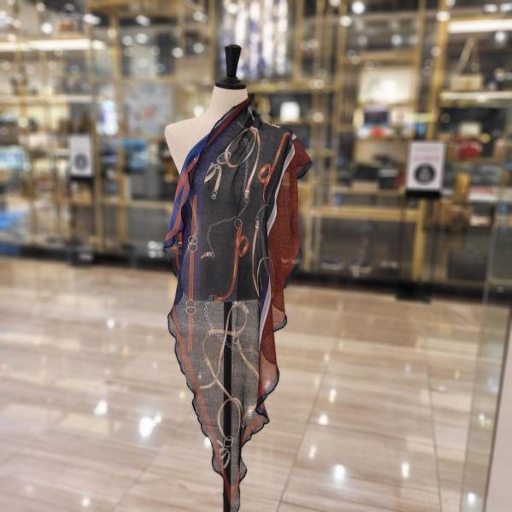 Large diamond scarf double belt E21F2PO454