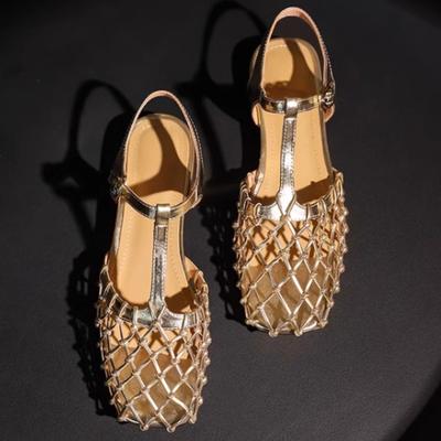 Fashion Designer Mesh Women's Sandals Fashion Heeled Shoes 2025 Summer Trend New Shallow Buckle Shoes Dress Slingback Sandalias De Mujer