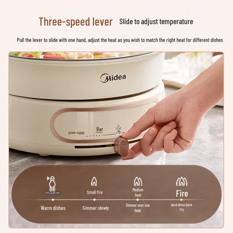 Midea 9.5L Multi-Function Electric Hot Pot & Grill Steamer