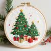 Christmas Cross Stitch Kit for Beginners Embroidery DIY Material Package with Hoops Colored Threads