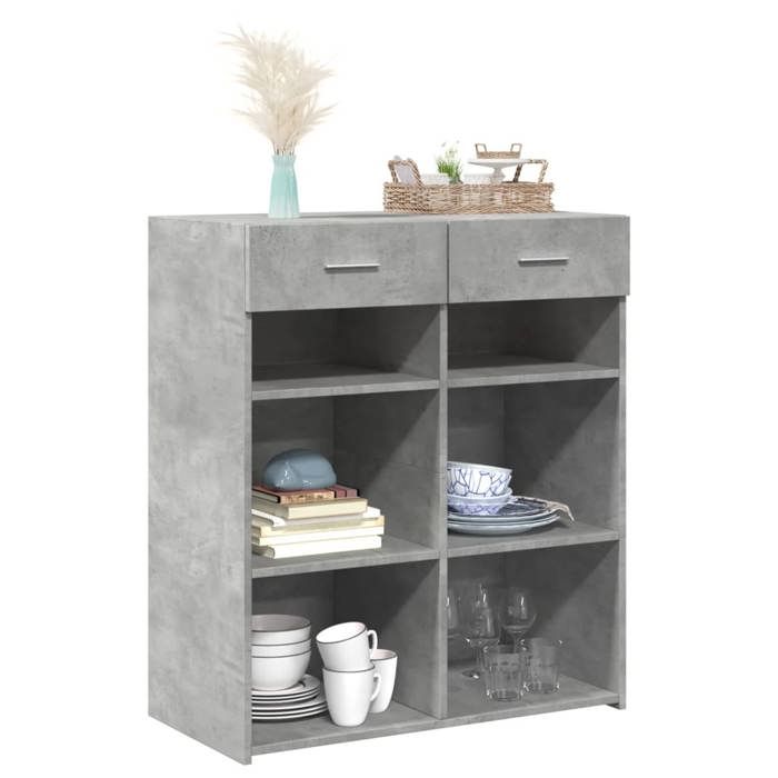 VidaXL Buffet Concrete Grey 80x42.5x93 Cm Engineered Wood, Cabinet, Sideboard, Storage Cabinet, Cupboard, 3281479