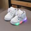 Fashion Girls Shoes Spring New Kids LED Light Shoe Soft Soled Lightweight Girl Casual Shoes Anti Slip Child Sports Shoes
