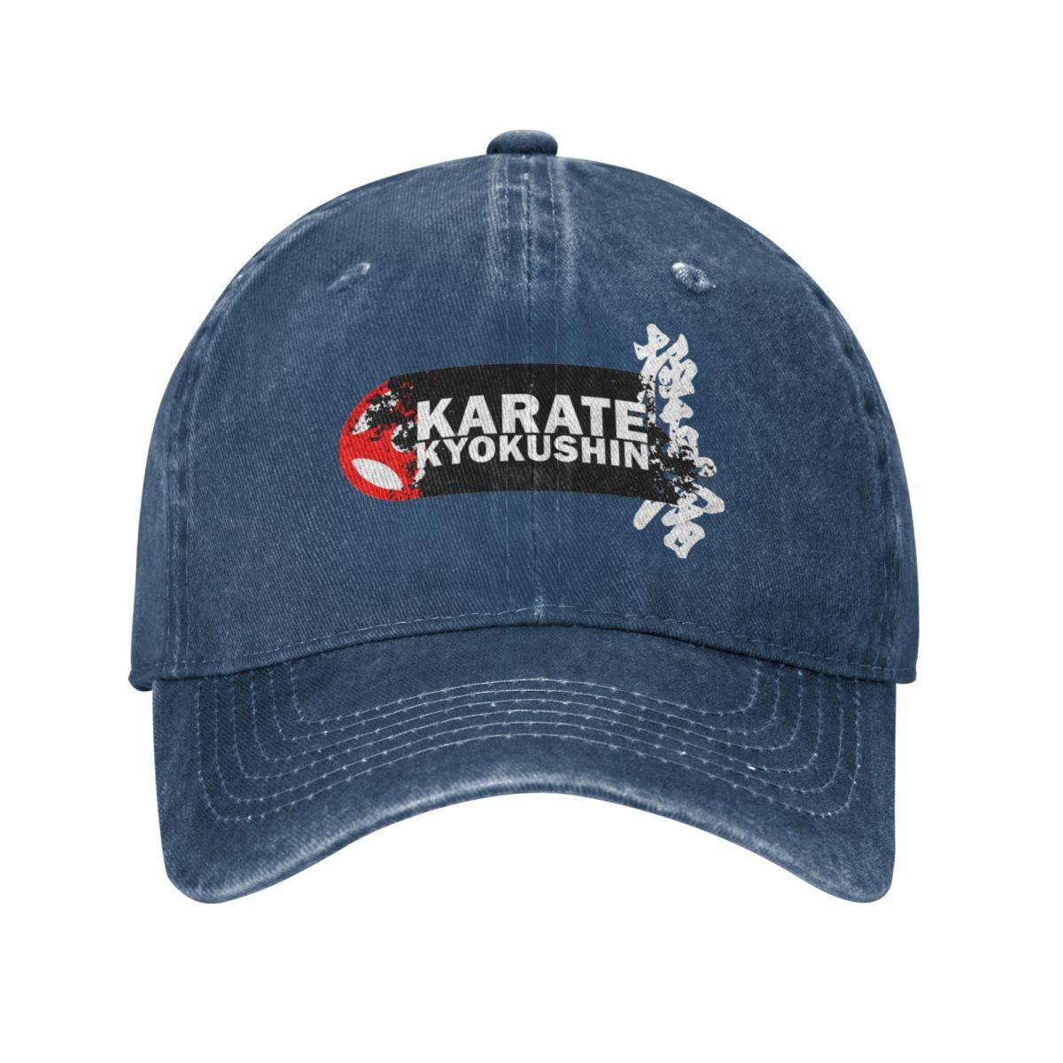 

Повседневные бейсболки для каратэ в стиле киокушин для женщин унисекс, потертые джинсовые головные уборы для тренировок на открытом воздухе, мягкие шапки, кепка One Size