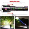 Super Bright White Laser Flashlight TYPE-C Rechargeable with Battery Display Torch Zoomable 5 Lighting Modes Outdoor Camping