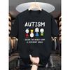 European Size 2026 Summer New Fashion Simple Autism Print Soft Crew Neck T-Shirt