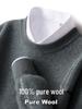 Men's Loose Round Neck 100% Wool Autumn & Winter Thick Knit Pullover Sweater