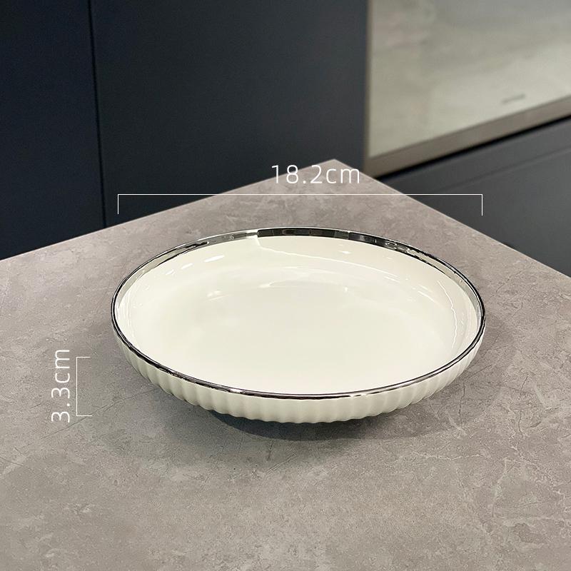 Ceramic Dinner Plate Creative Platter Western Food Large Disc Salad Breakfast Dishes Pasta Sushi Plate Kitchen Tableware Cutlery
