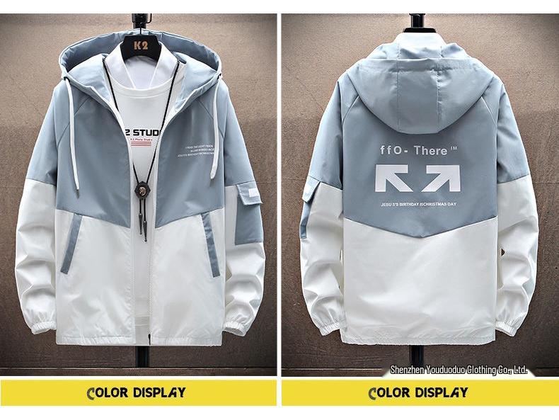 Pánská trendy pracovní bunda s kapucí v korejském stylu pro teenagery