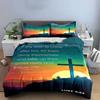 Cross and sunset design. Bedding sets Duvet cover sets Duvet covers Pillowcases(1*Duvet Cover 2*Pillowcases without duvet insert)