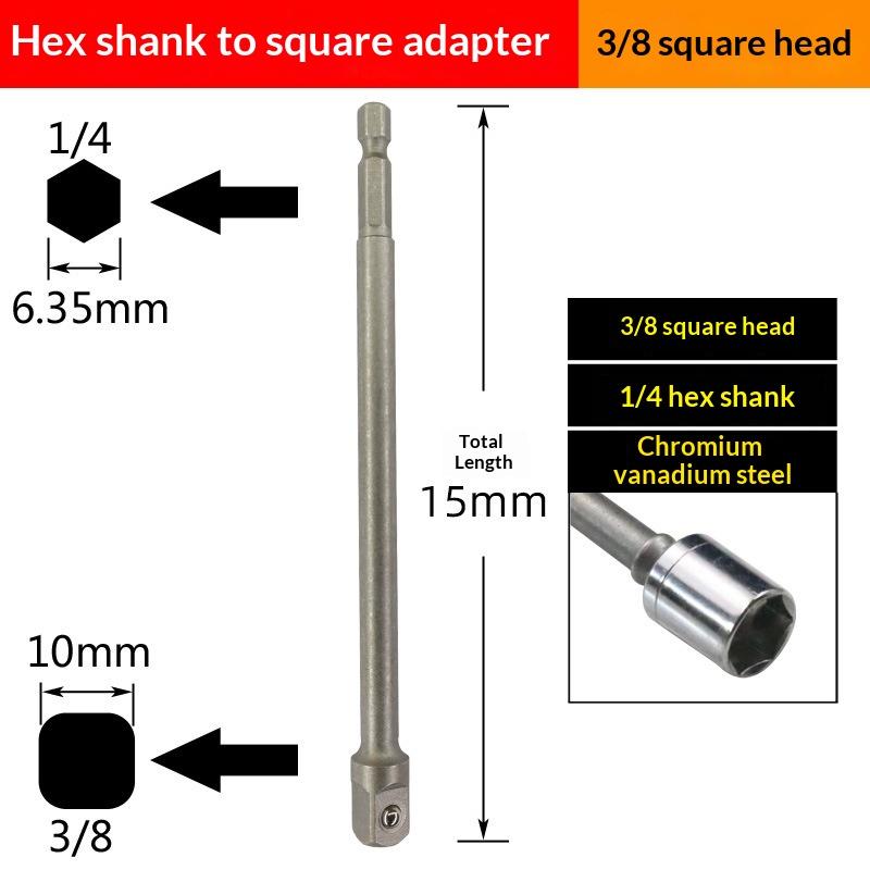 1/3Pcs Power Tools Chrome Vanadium Steel Socket Adapter Seth EX Shank To 1/4 "3/8" 1/2 "Extension Drill Bits Hex Bit Set