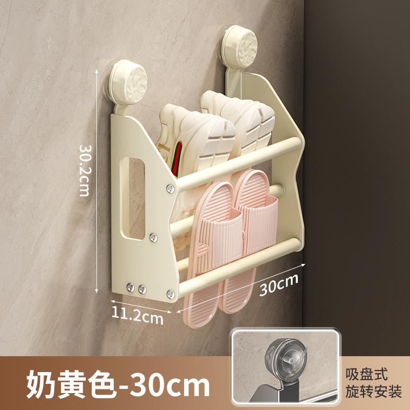 Bathroom Multifunctional Shelf Wall-mounted Door Rear Suction Cup Shoe Rack Storage Rack Toilet No Punching Slippers Rack
