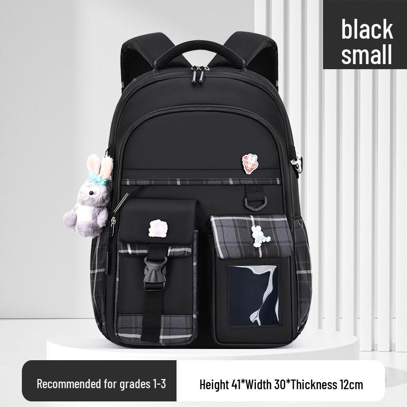 Girls' Trendy Lightweight Backpack: Spine-Protective, Double Shoulder Design for Grades 3-6