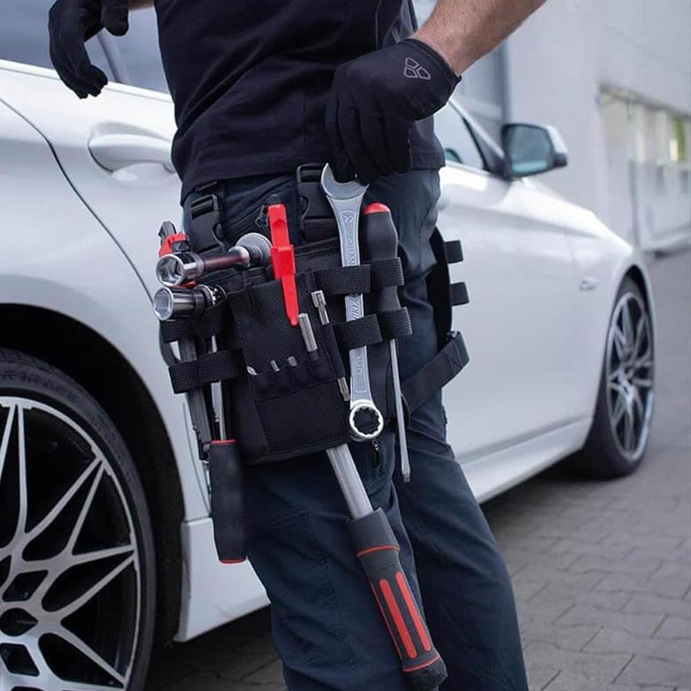 Electrician Multi-Tool Belt Pocket Leg Tool Holder Pouch Tactical Work Bag Black
