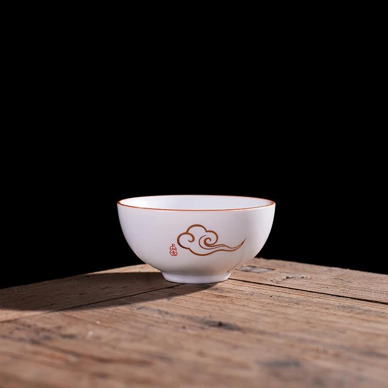 4pcs High Quality White Porcelain Tea Cup, Ding Kiln White Teacup , Matt Glaze Kung Fu Tea Set Tea Ceremony Supplies Mug