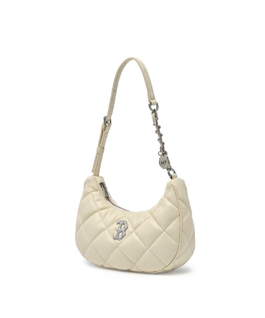 Mlb Basic Quilted Pu Hobo Bag Bos (Cream)