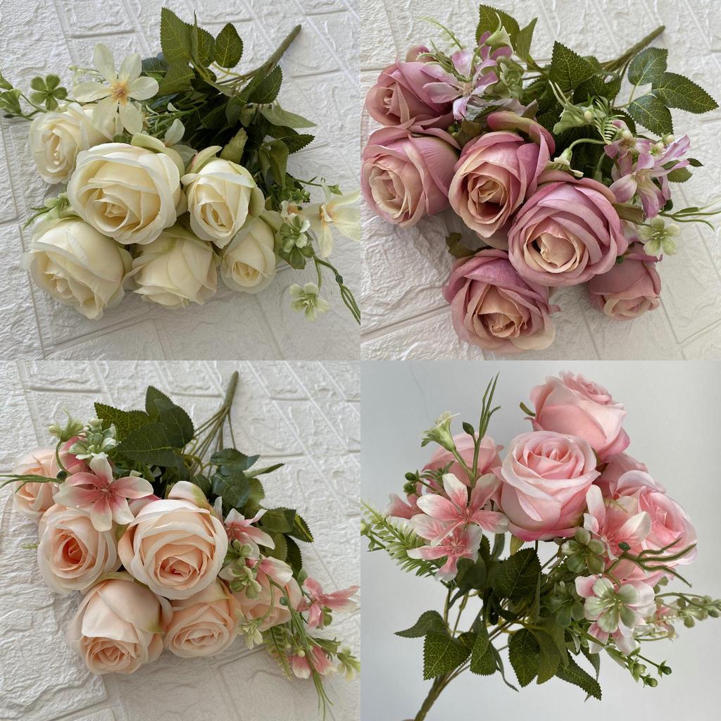Artificial Flower Wedding Decor With Diamond Accents For Photography And Home Styling