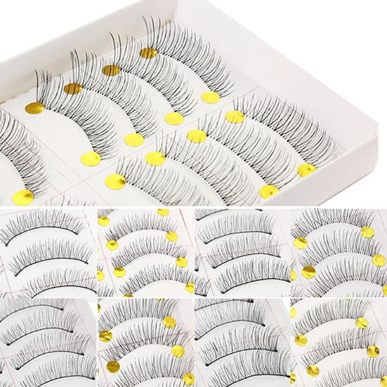 10 Pairs Black Cross Thick Soft Long False Eyelashes Makeup Fake Eye Lashes