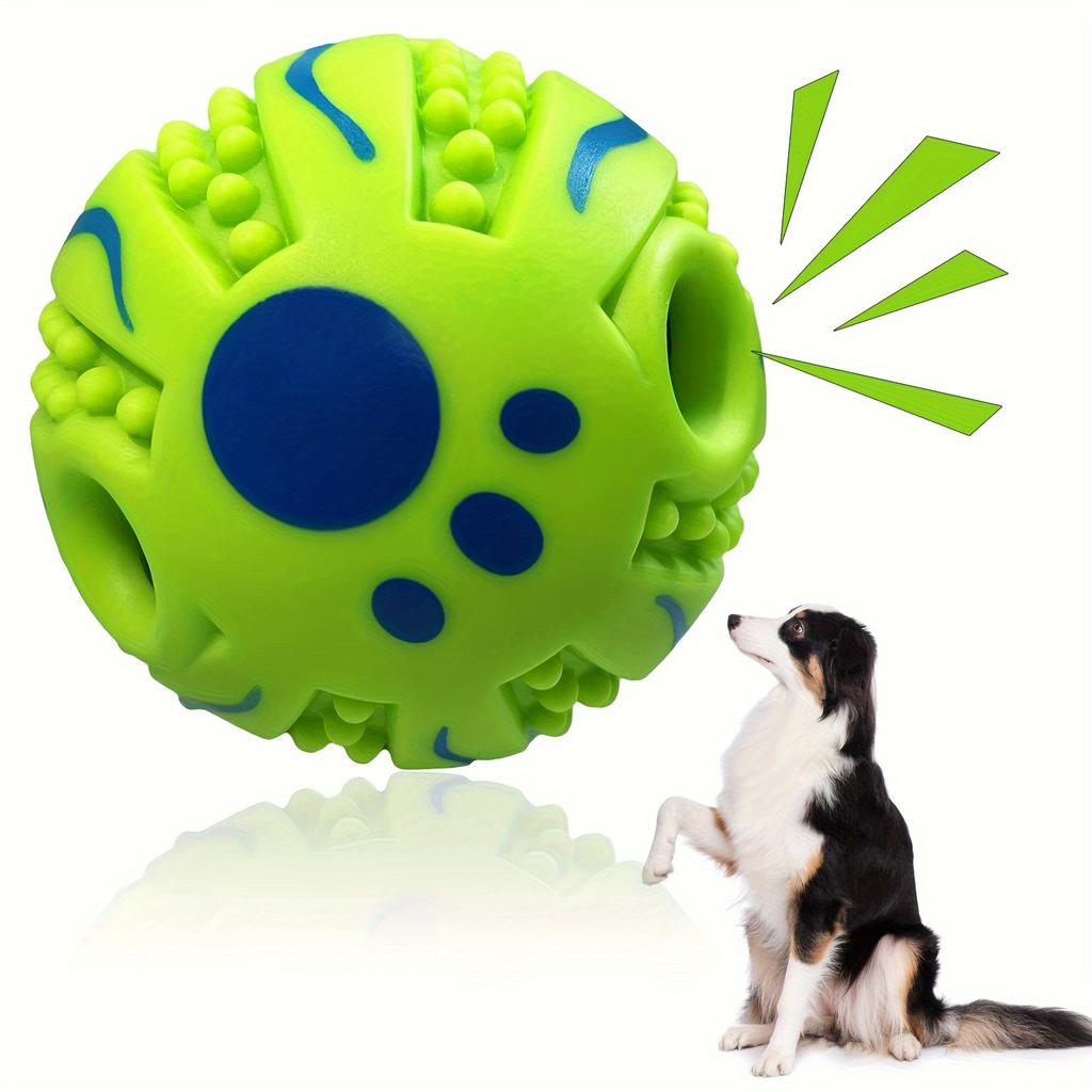 Durable Pet Chew Ball with Textured Surface for Teeth Cleaning and Interactive Play Resistant To Biting and Designed for Small To Medium Dogs