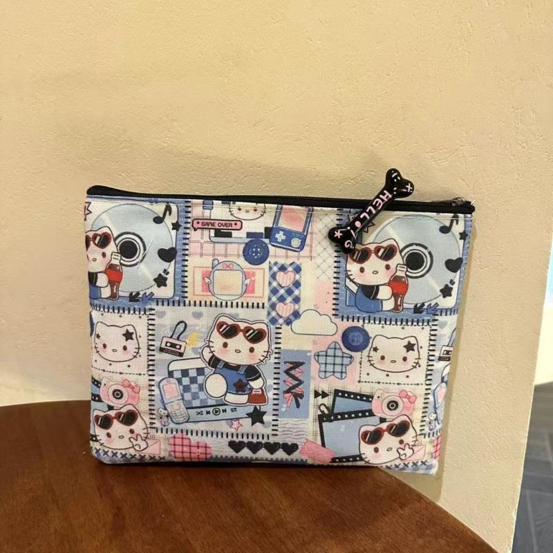 Cute Cartoon Camera Sanrio Hello Kitty Handbag Portable Large Capacity Makeup Bag Kawaii Kt Cat Anime Periphery Storage Bag