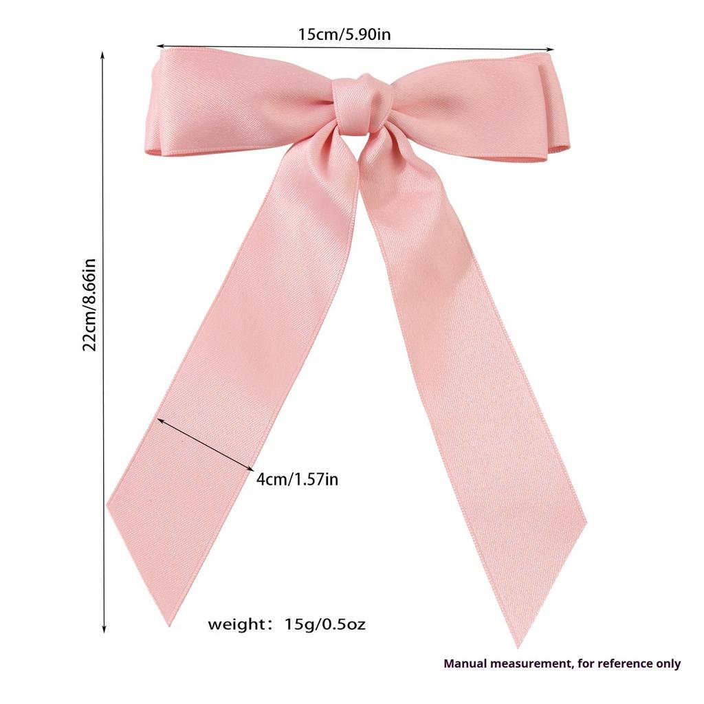 Large Ribbon Bow Spring Clip Hairpin Women's Korean Style Sweet Hair Accessories Hairpin Headdress