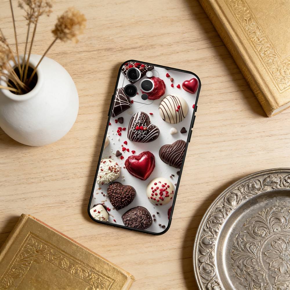 C-Chocolate-TE Phone Case For iPhone 17,16,15,14,13,12,11 Plus,Pro Max,Soft Silicone Black Cover