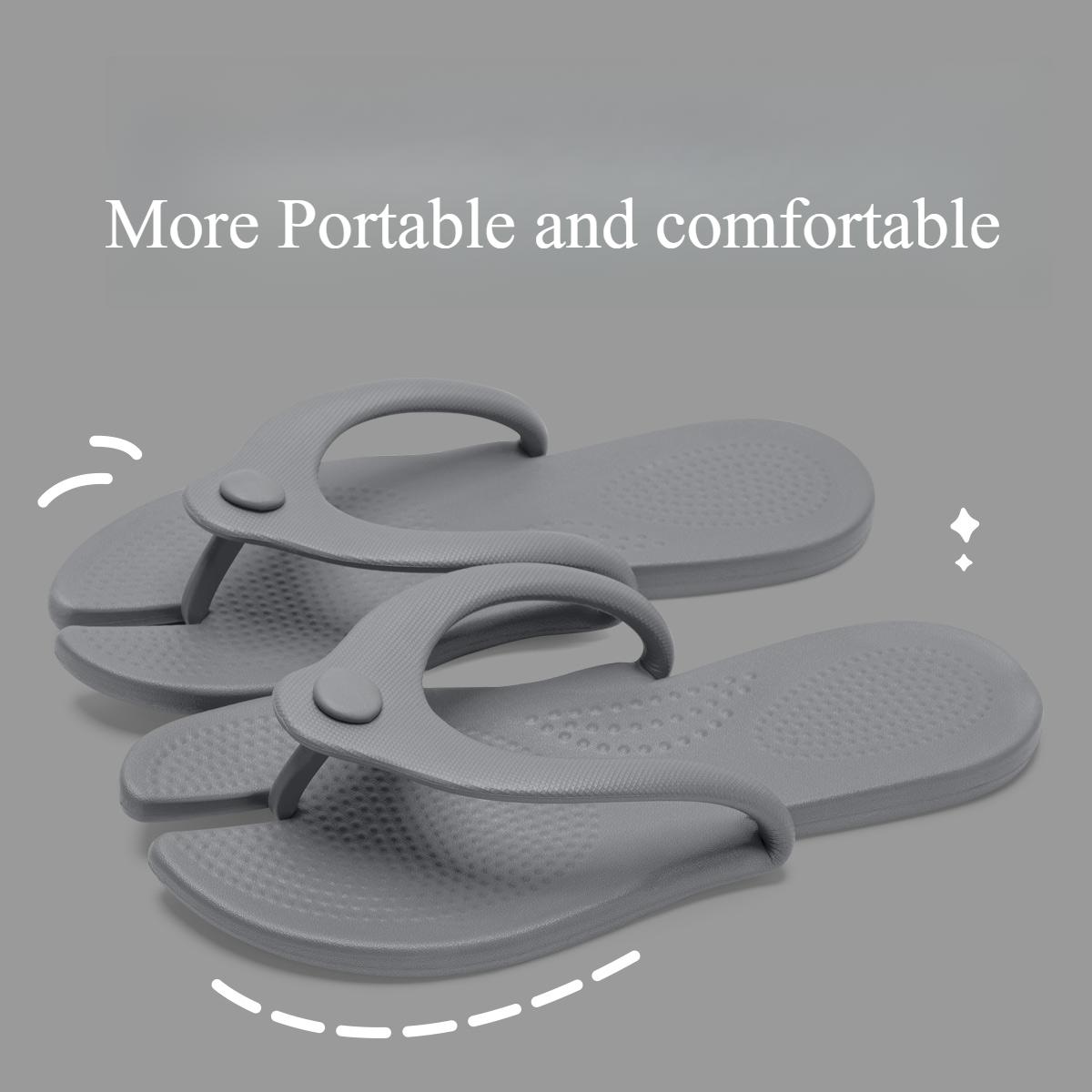 

Дорожные складные тапочки для женщин, одноразовые, для купания, пляжа, нескользящие, портативные тапочки для мужчин 43-45 серый