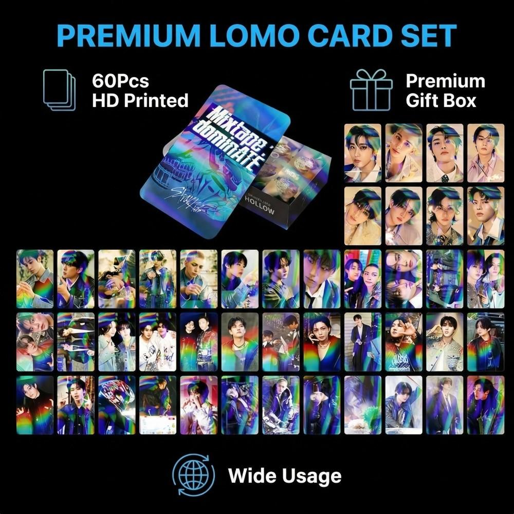 Stray Kids Aesthetic PhotoCards Holographic Small Card StrayKids Fan Goods Cards Kpop Idol Collect Birthday Gift Set Girls for Kid Friendly