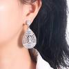 Schmuck Voll Diamant Hohl Wassertropfen Ohrringe Elegant Großzügig Messing Zirkon Kopf- und Ohrschmuck