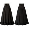 Gonna Lunga da Donna Medievale Vintage Estiva Vita Alta Linea ad A Vittoriana Lunga Steampunk Gotica Ruffle Pieghettata Gonna da Festa