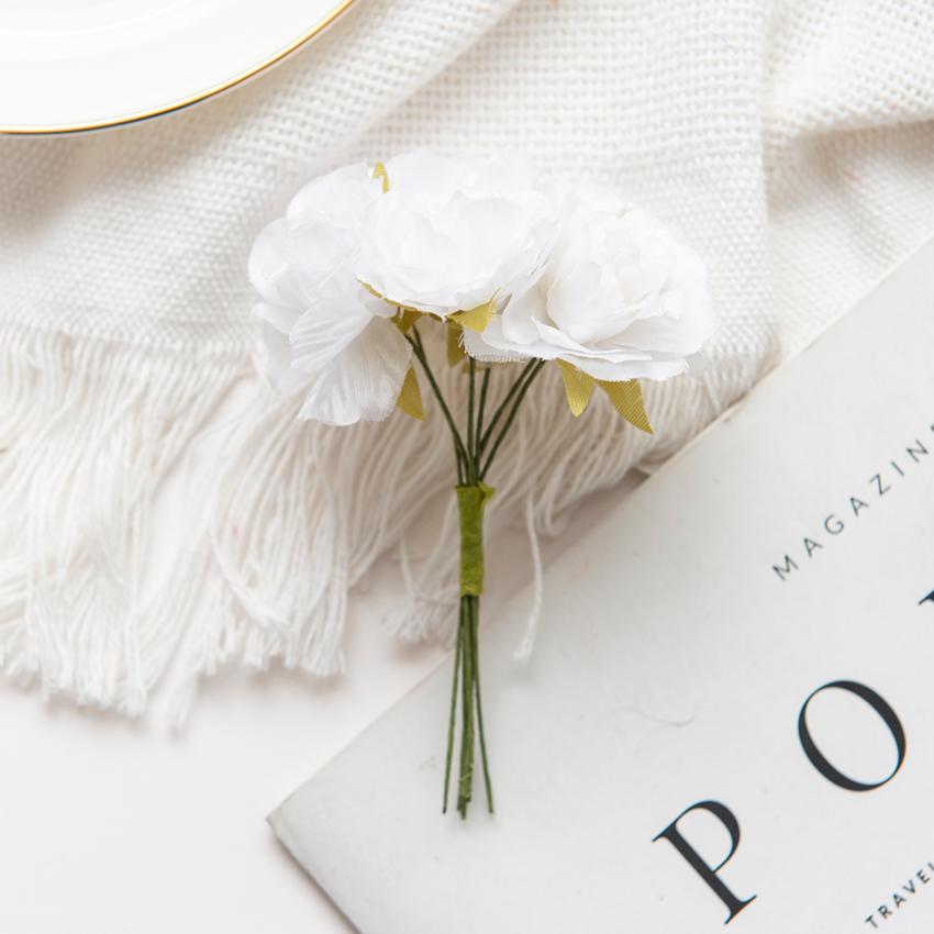 18 PCS Fleurs Artificielles Mini Bouquet en Soie Décoration de Mariage DIY Couronne Décoration de Noël Vase pour Maison Jardin Scrapbooking