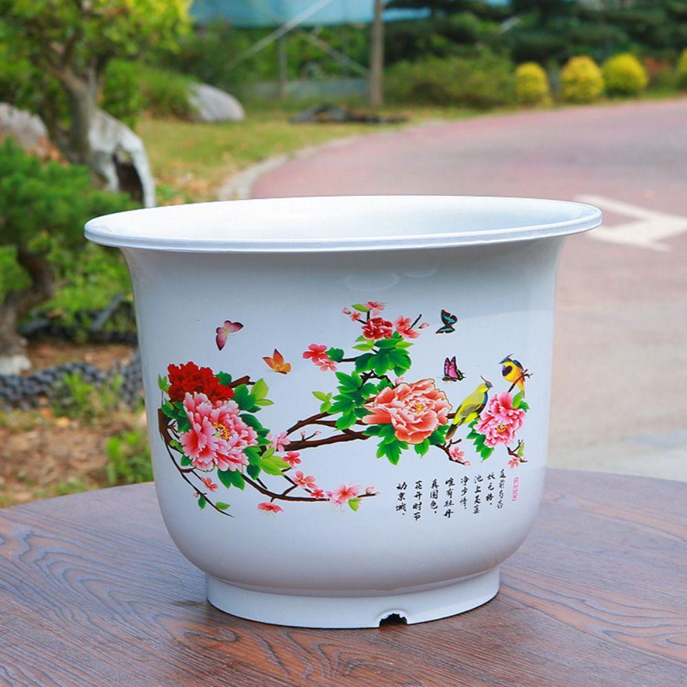 Resin Flower Pot Breathable Decorative Pots Garden Flowerpot