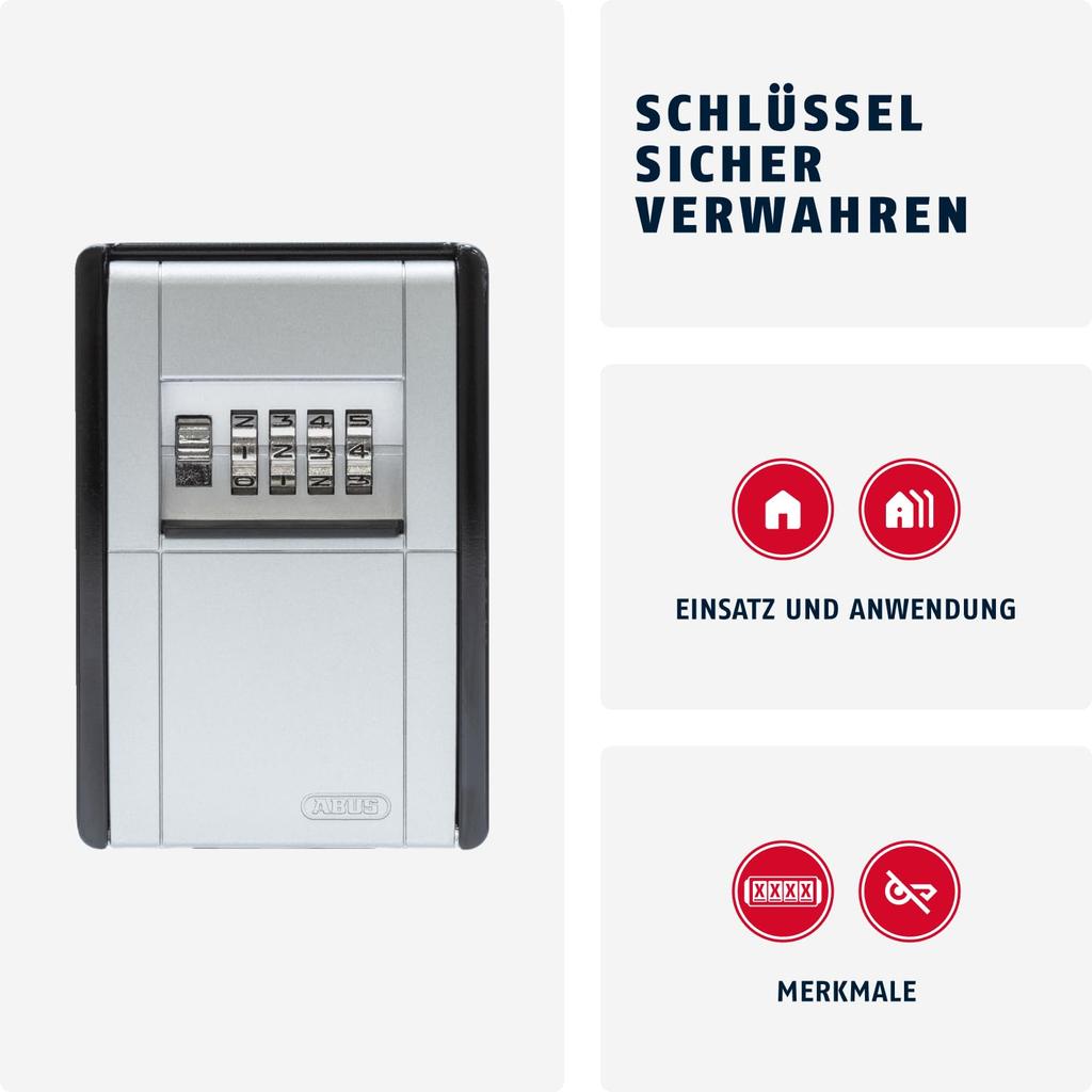 Japan Lock Service ABUS Fixed Variable Card and Key Storage Surface Box, 4-Digit Dial, Box, Mount, AB-KG2-B