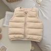 2026 Autumn-Winter Kids' Lightweight Down Cotton Vest - Boys & Girls Sleeveless, Warm, Versatile Korean Style Solid Color Cape