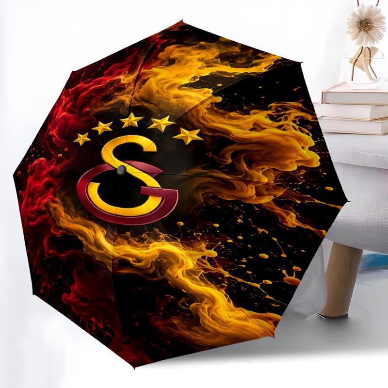 Printed Galatasaray S .KPrinted Folding Umbrella,Outdoor,Leisure,And Travel Umbrella,Durable Umbrella Fabric,Birthday And Holiday Gift